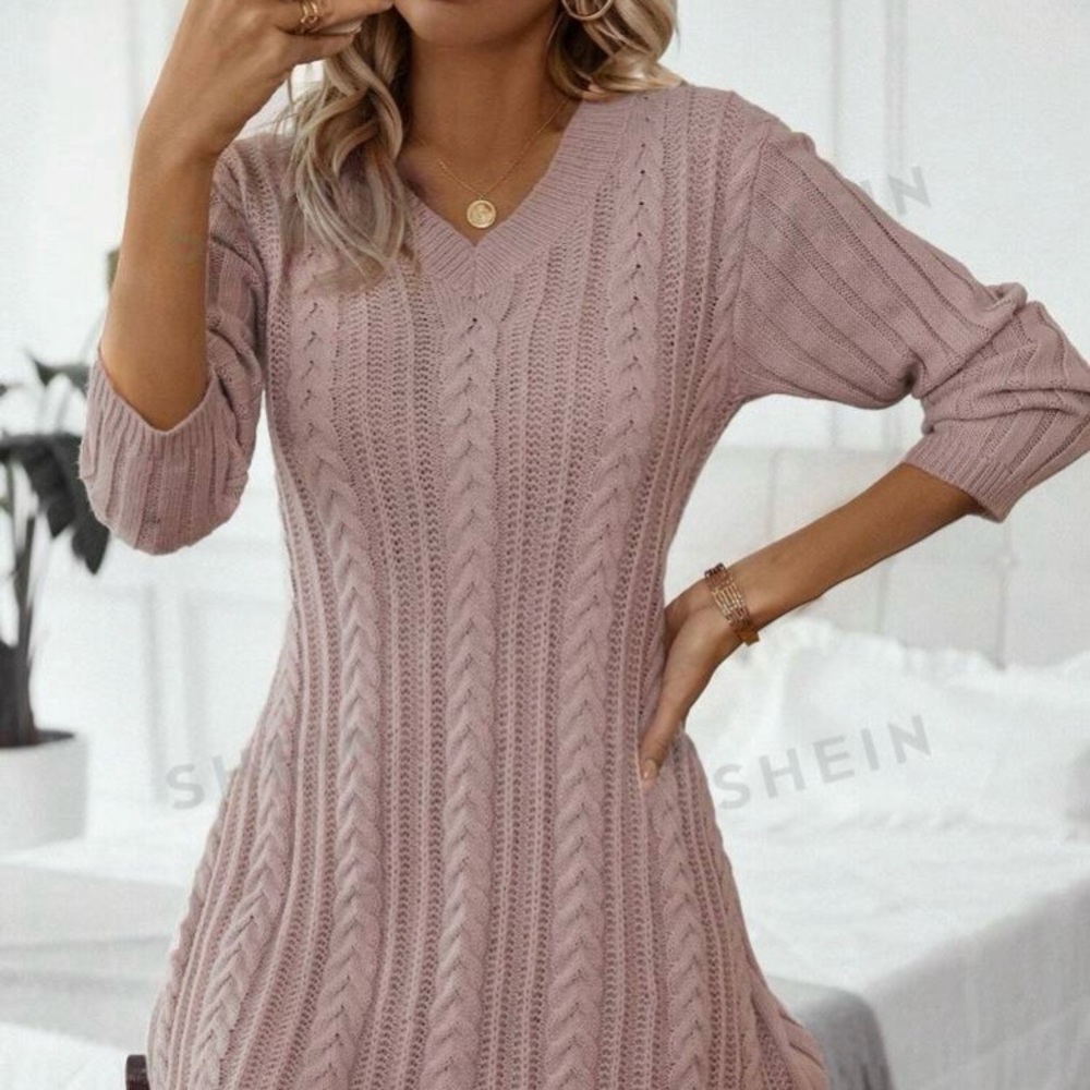 Pink Sweater Dress - Picture 6 of 8
